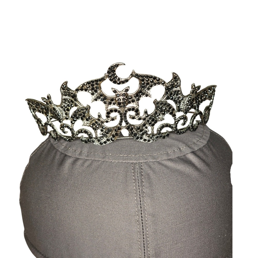 Black Bat Crown Tiara Gothic Vampire Halloween Cosplay Witch Headpiece